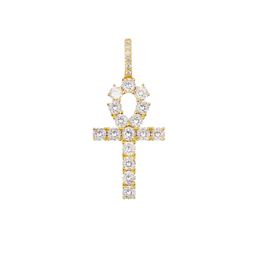 18K Gold Ankh Pendant, Egyptian symbol of life, featuring polished finish and durable craftsmanship.