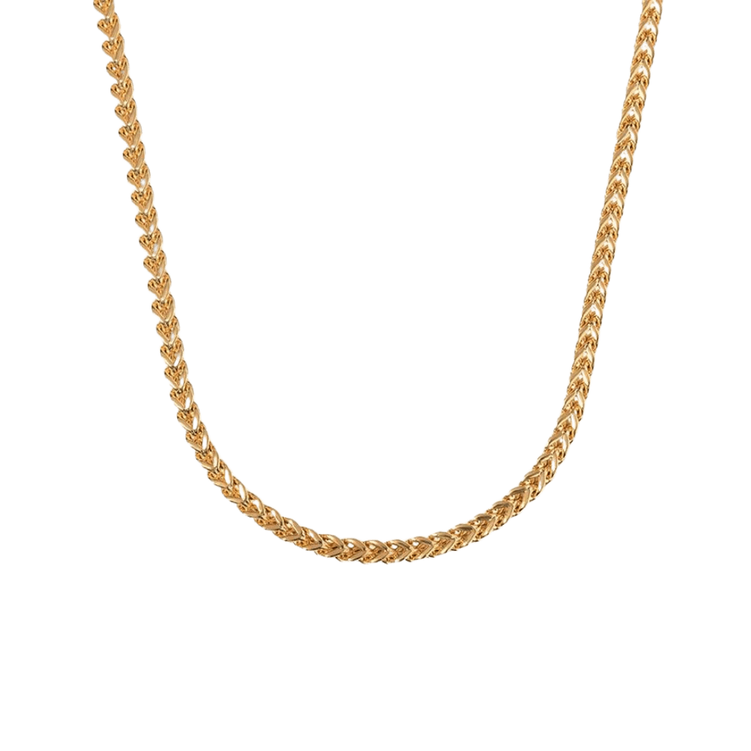 Classic Franco Chain crafted from 18K Gold, featuring 3MM links for a sleek and luxurious design with a high-polish finish.