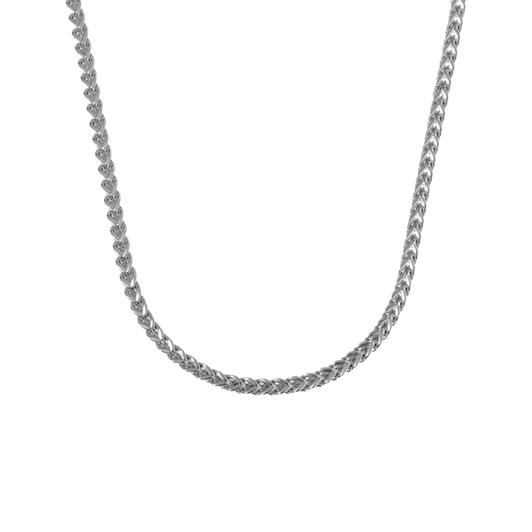 Classic Franco Chain crafted from White Gold, featuring 3MM links for a sleek and sophisticated design with a high-polish finish.