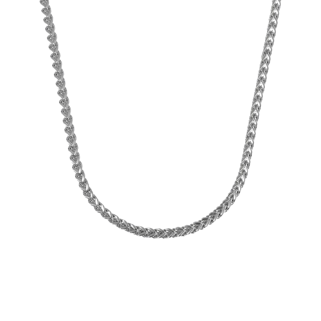 Classic Franco Chain crafted from White Gold, featuring 3MM links for a sleek and sophisticated design with a high-polish finish.