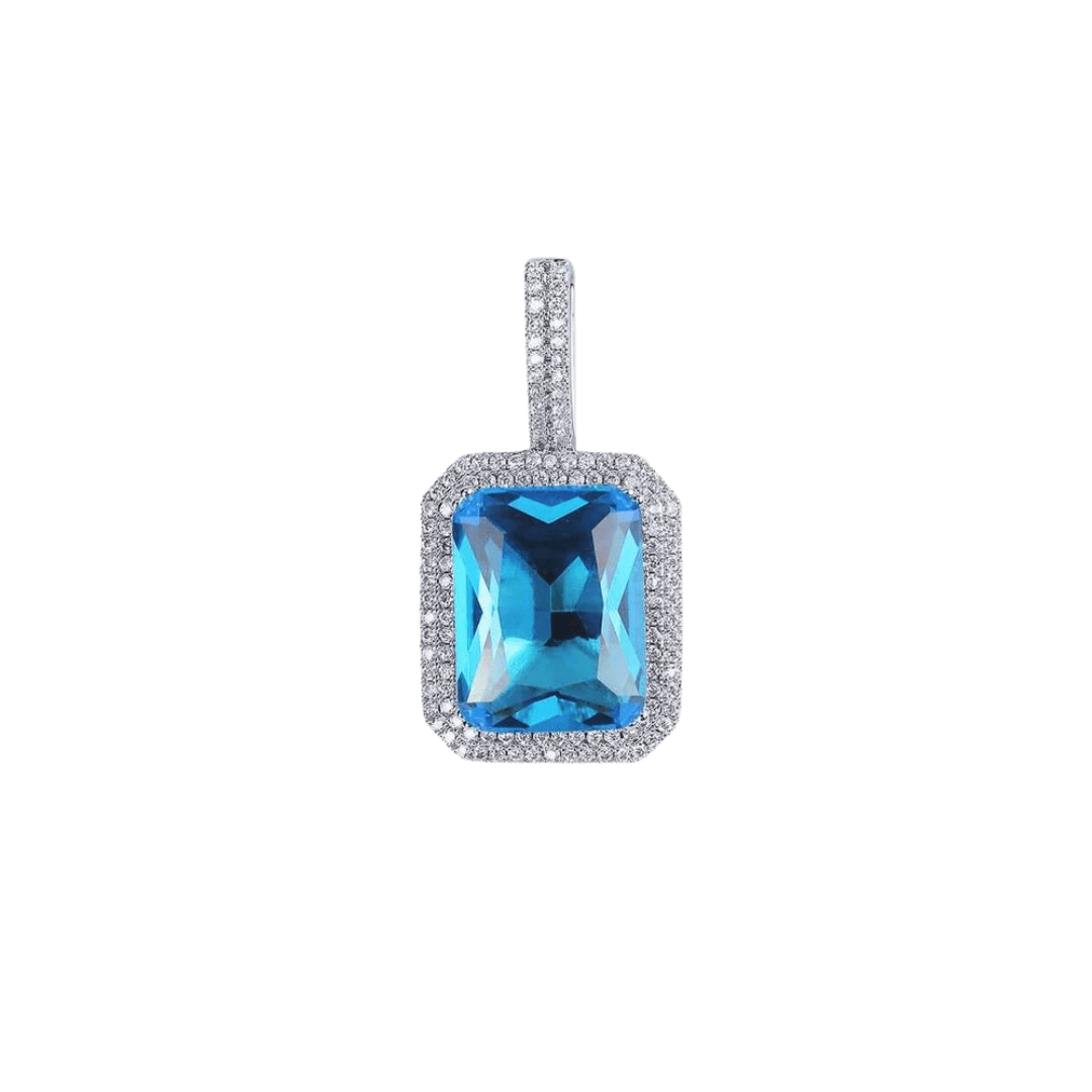 Elegant Gem Pendant crafted in White Gold, featuring a stunning gemstone with a high-polish finish for a sophisticated and luxurious look.