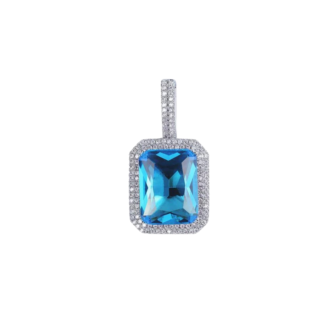 Elegant Gem Pendant crafted in White Gold, featuring a stunning gemstone with a high-polish finish for a sophisticated and luxurious look.