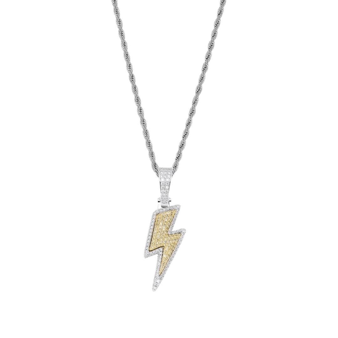 Striking Lightning Pendant crafted in White Gold, featuring intricate design and dazzling accents for a bold and stylish statement piece.