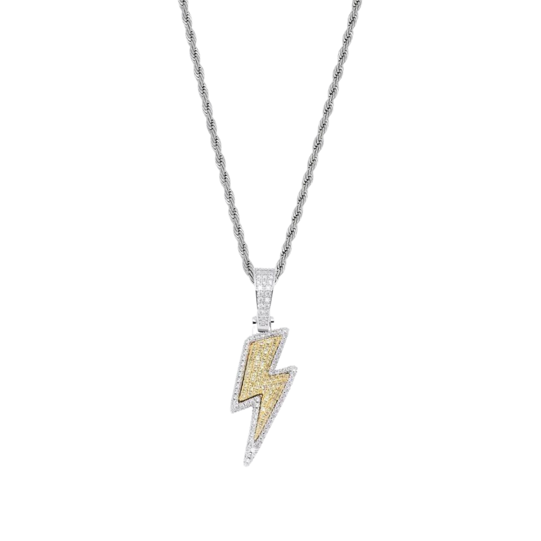 Striking Lightning Pendant crafted in White Gold, featuring intricate design and dazzling accents for a bold and stylish statement piece.