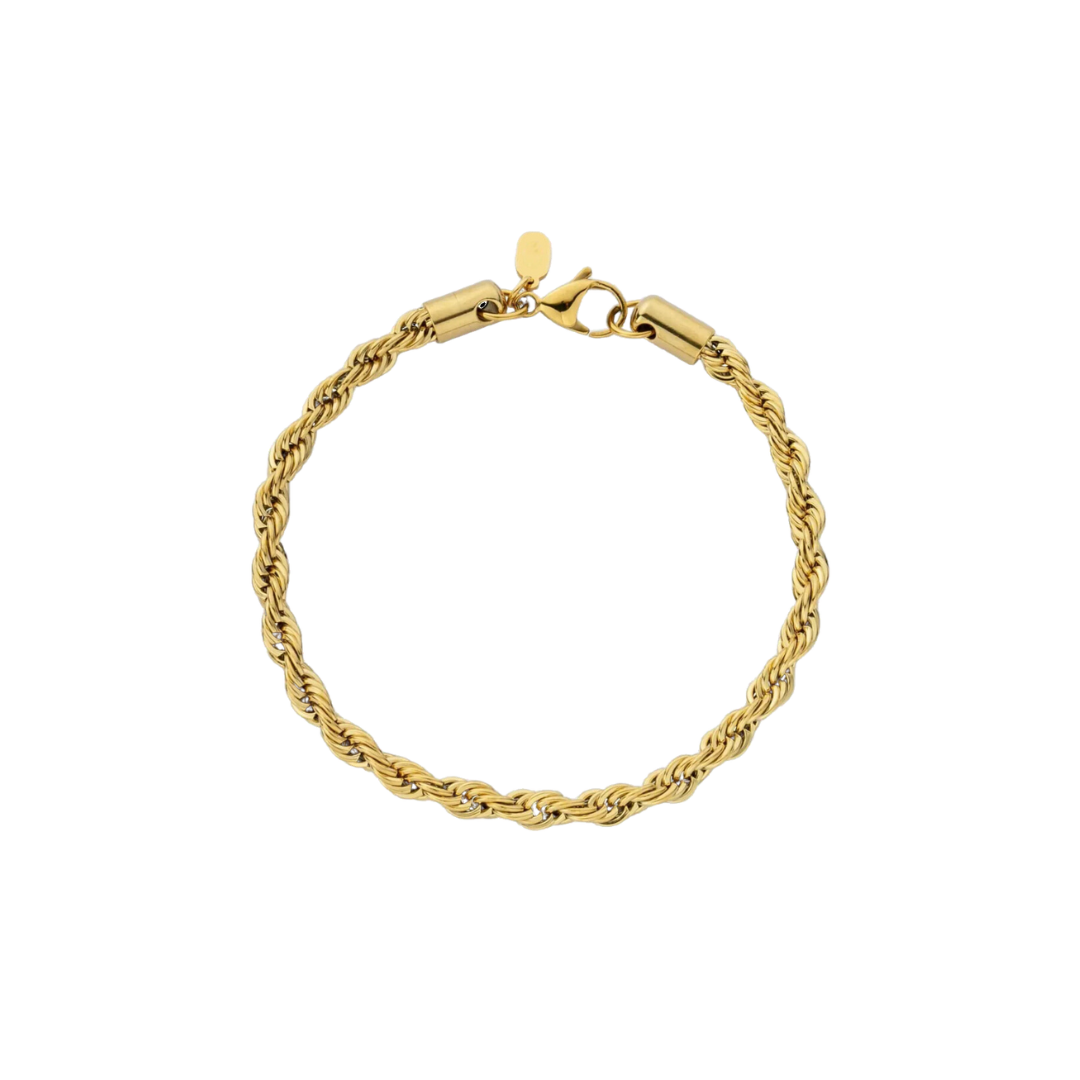 Classic Rope Bracelet crafted in 18K Gold with 6MM links, featuring a timeless design and luxurious finish for a sophisticated and high-end accessory.