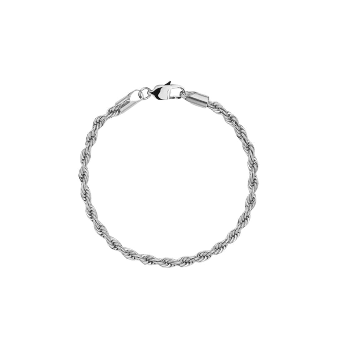 Sleek Rope Bracelet crafted in White Gold with 3MM links, featuring a refined design and luxurious finish for a sophisticated and elegant accessory.