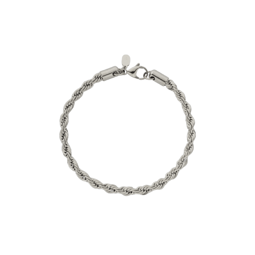 Classic Rope Bracelet crafted in White Gold with 6MM links, featuring a timeless design and luxurious finish for a sophisticated and elegant accessory.