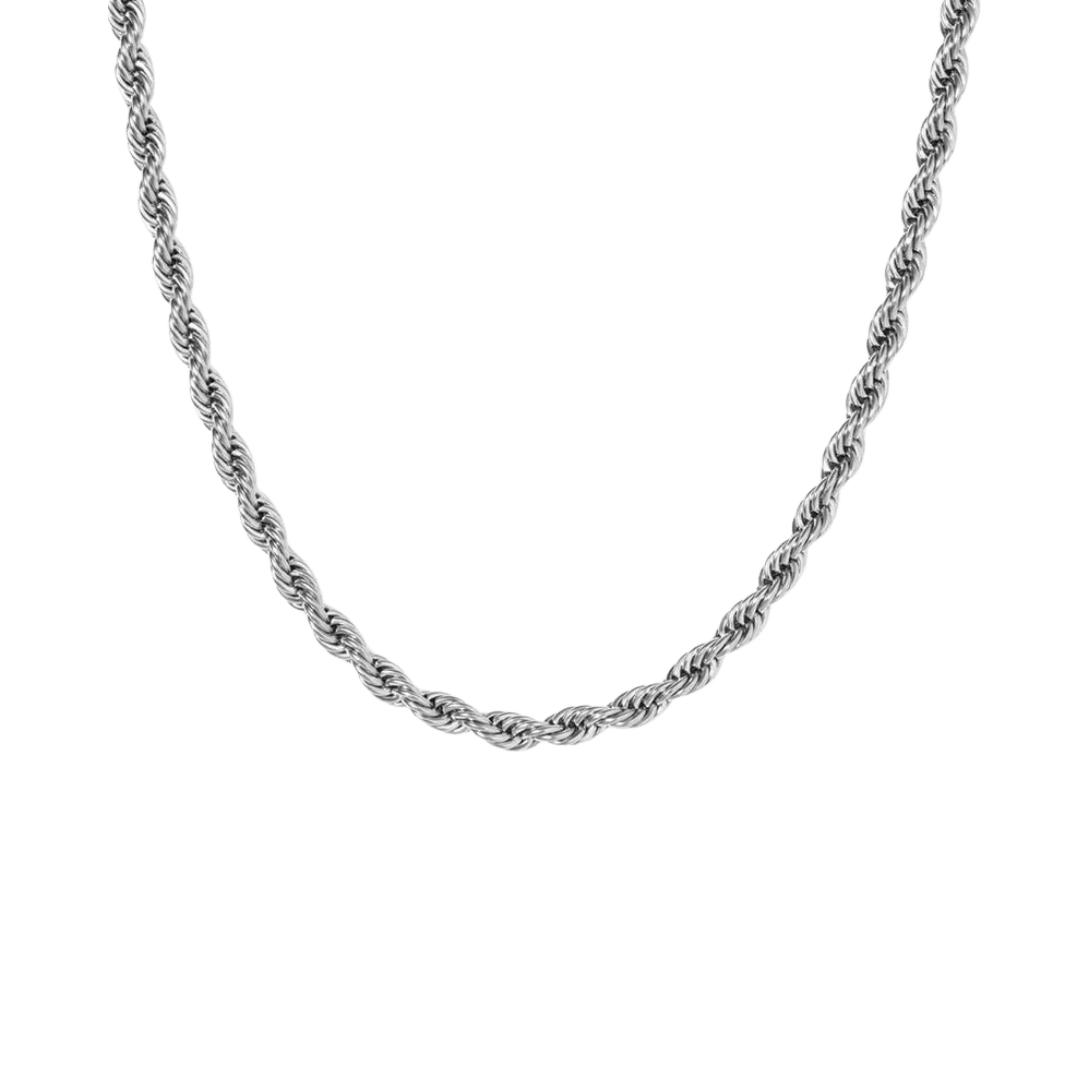 Bold Rope Chain crafted in White Gold with 6MM links, featuring a striking design and luxurious finish for a sophisticated and high-impact accessory.