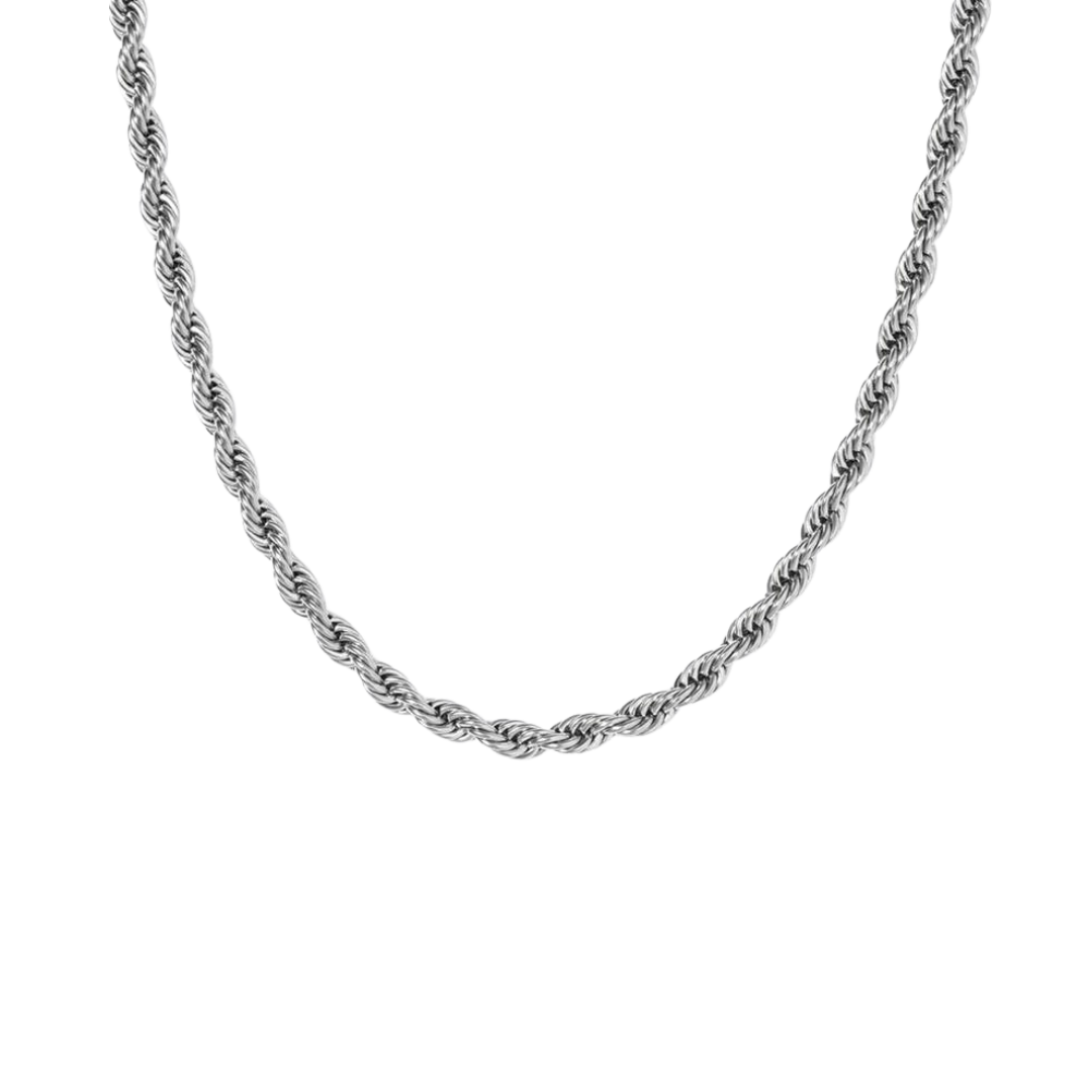 Bold Rope Chain crafted in White Gold with 6MM links, featuring a striking design and luxurious finish for a sophisticated and high-impact accessory.