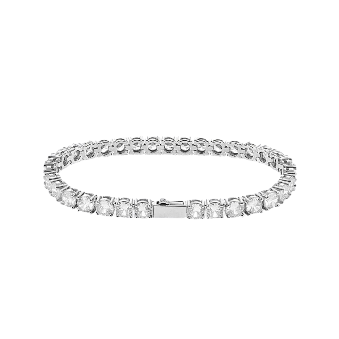 Luxurious Tennis Bracelet crafted in White Gold with 5MM links, featuring a bold and elegant design that adds a sophisticated touch to any ensemble.