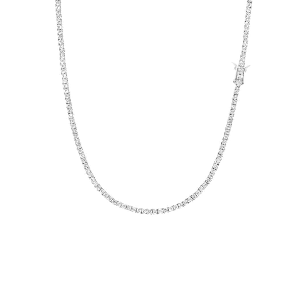 Elegant Tennis Chain crafted in White Gold with 2.5MM links, featuring a refined and sophisticated design that adds a touch of luxury to any outfit.