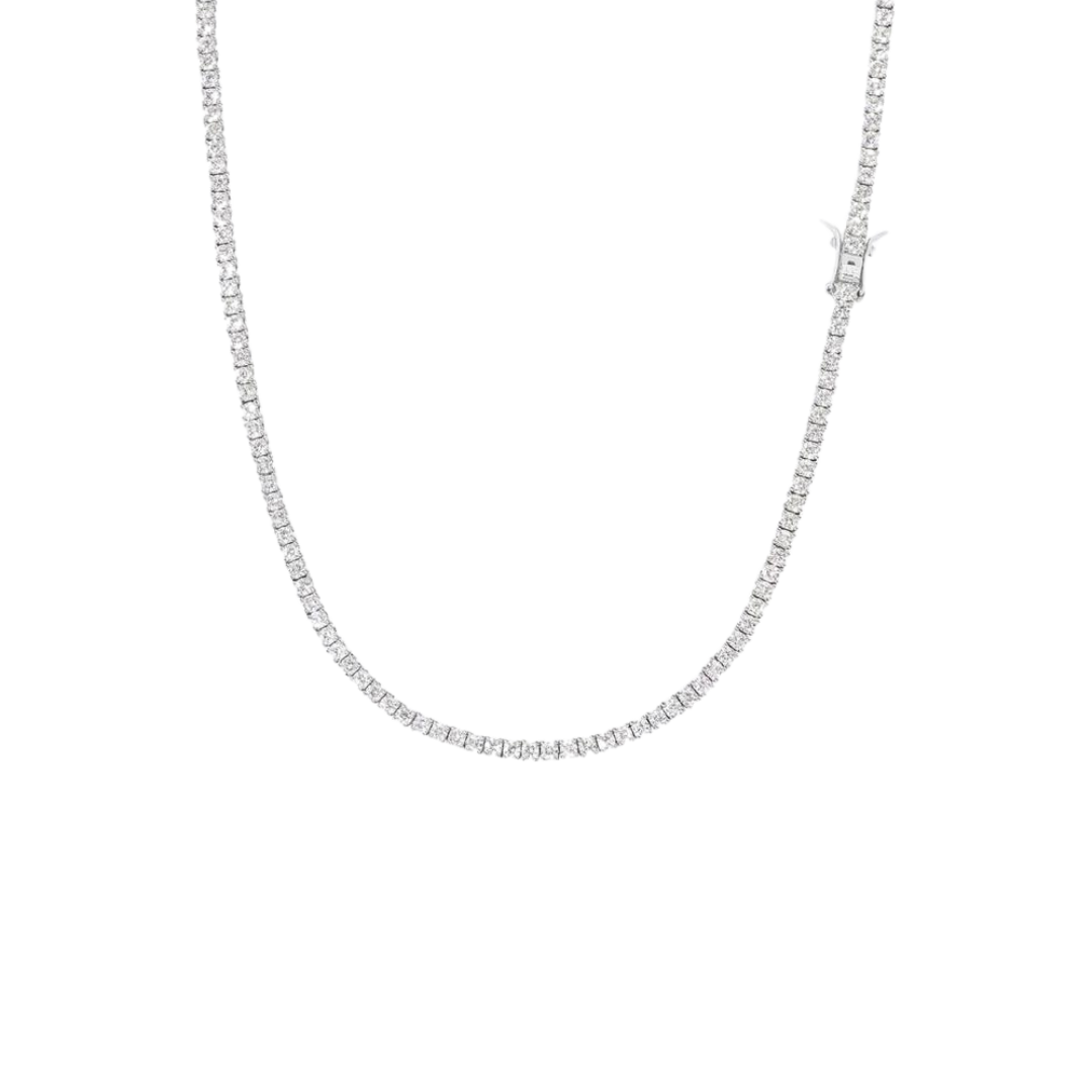 Elegant Tennis Chain crafted in White Gold with 2.5MM links, featuring a refined and sophisticated design that adds a touch of luxury to any outfit.