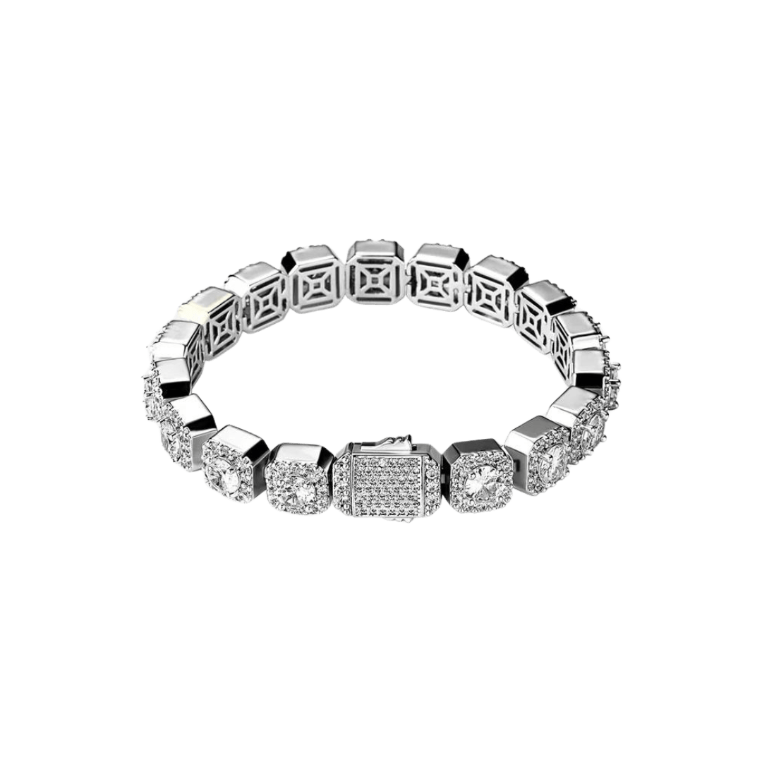 Clustered Bracelet - White Gold