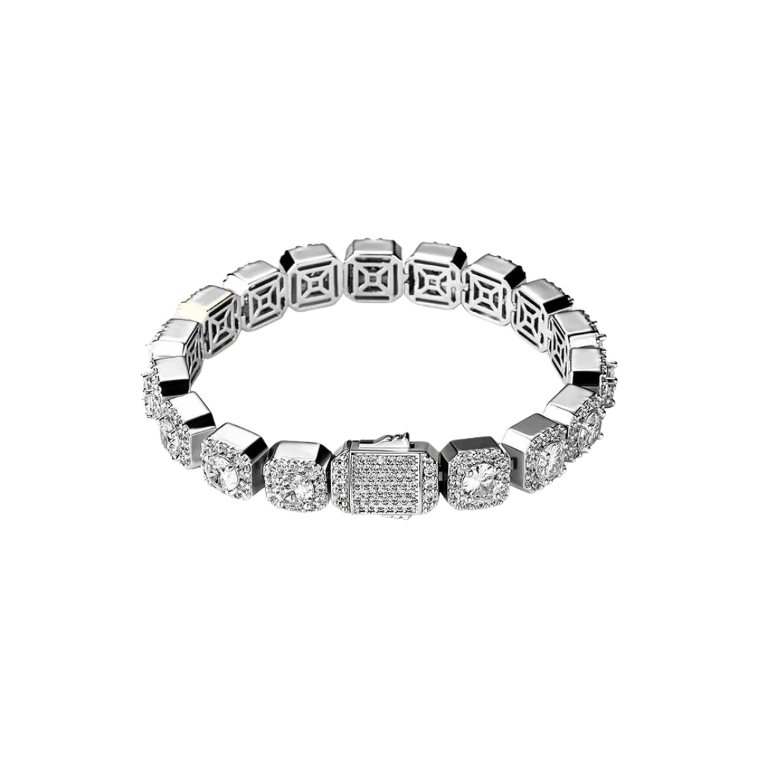 Clustered Bracelet - White Gold